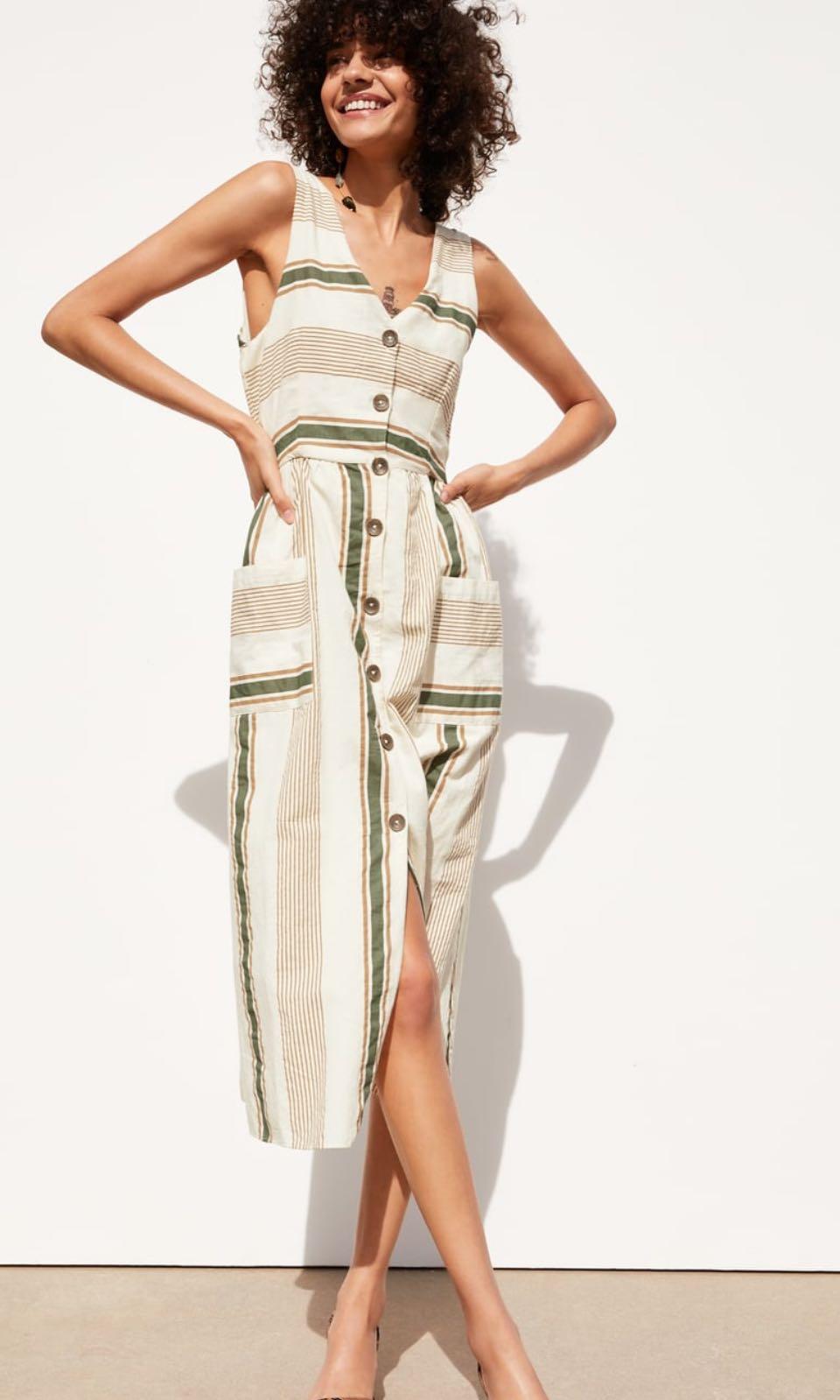 Striped rustic dress zara hotsell