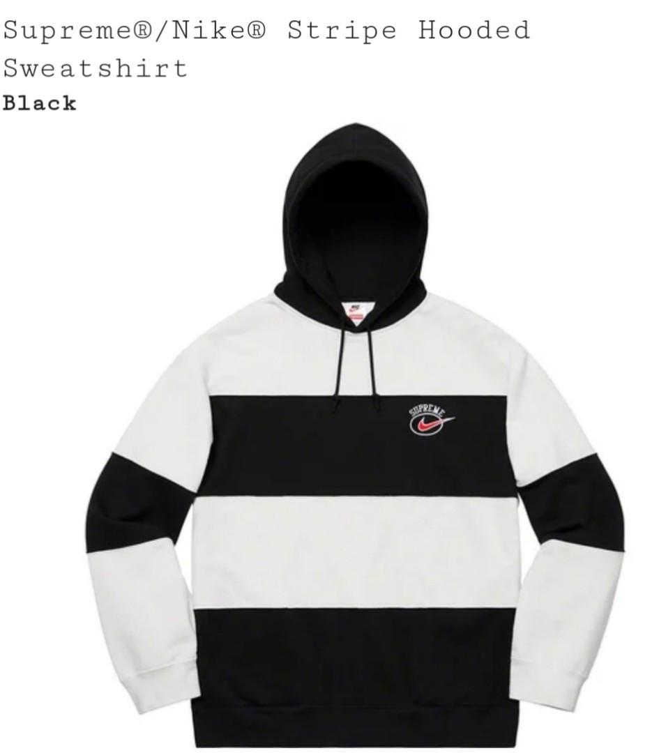 Supreme nike stripe hooded sweatshirt sales