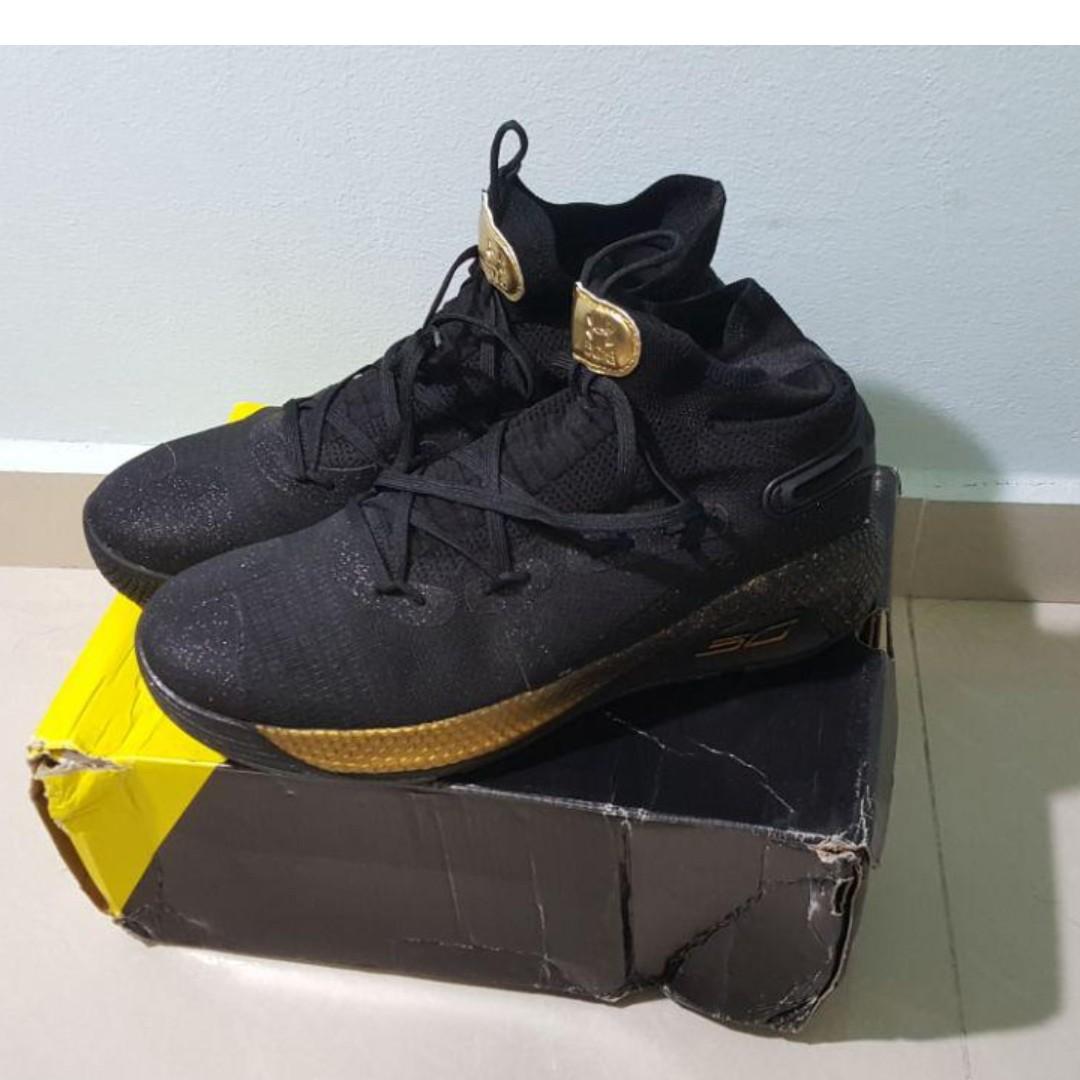 Under Armour Curry 6 Black Gold Men s Fashion Activewear on