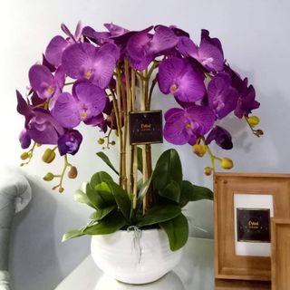 Artificial orchid with ceramic vase