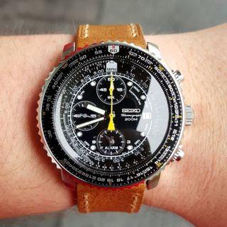 [BNIB] Seiko Flight Alarm Chronograph 200m Pilot's Flight Master SNA411P1  Mens Watch