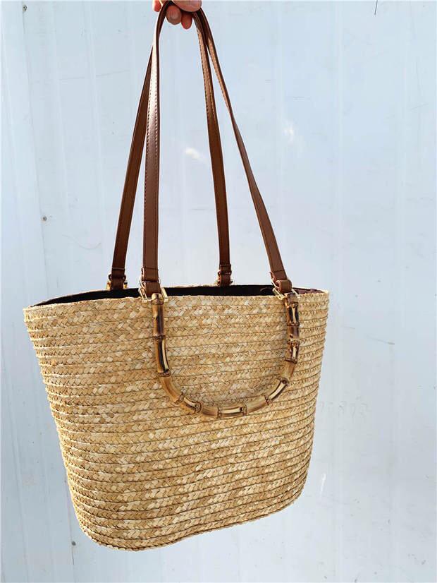 handbag with bamboo handle zara
