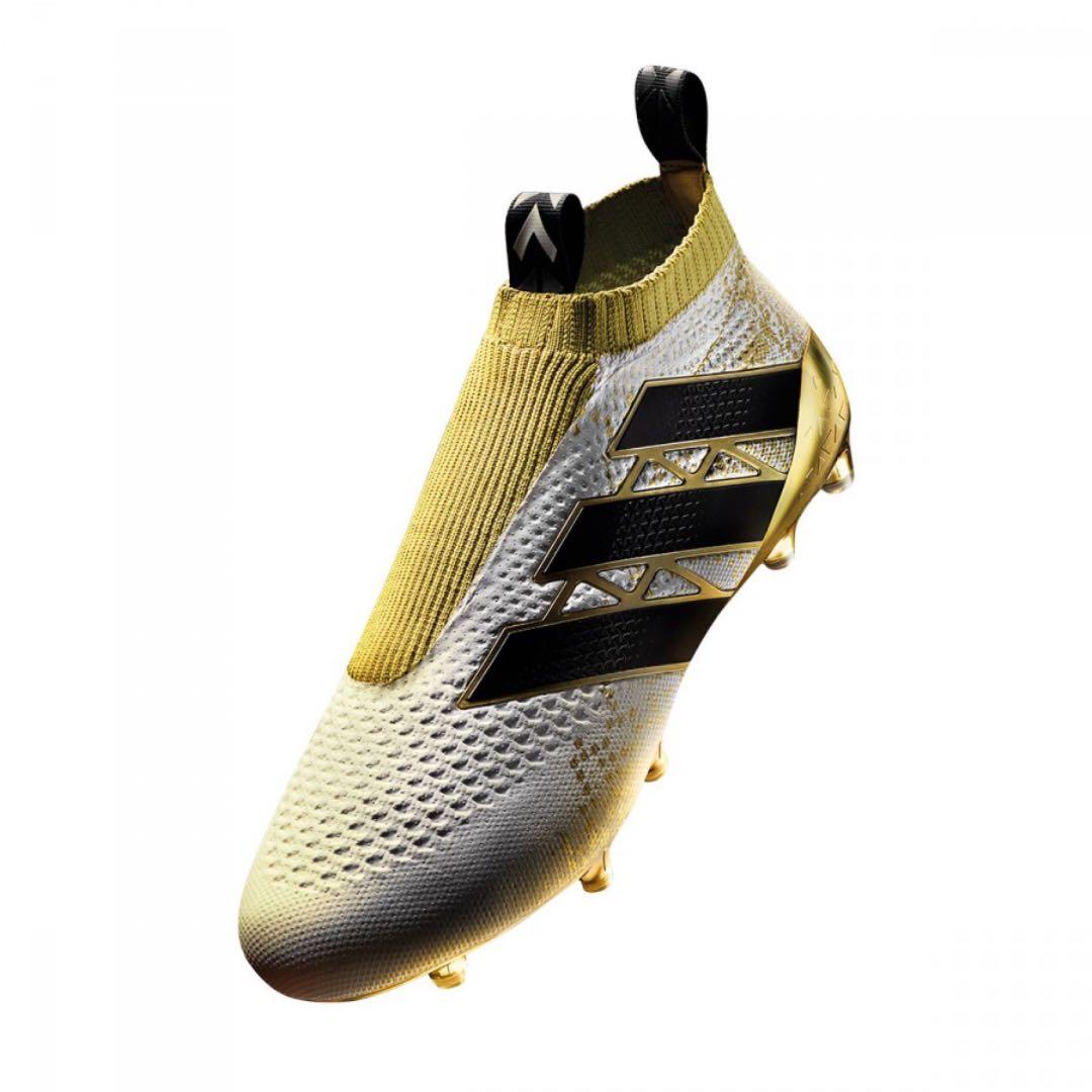 ADIDAS ACE 16+ PURECONTROL FG SOCCER CLEATS (WHITE/BLACK/GOLD METALLIC),  Sports, Sports Apparel on Carousell