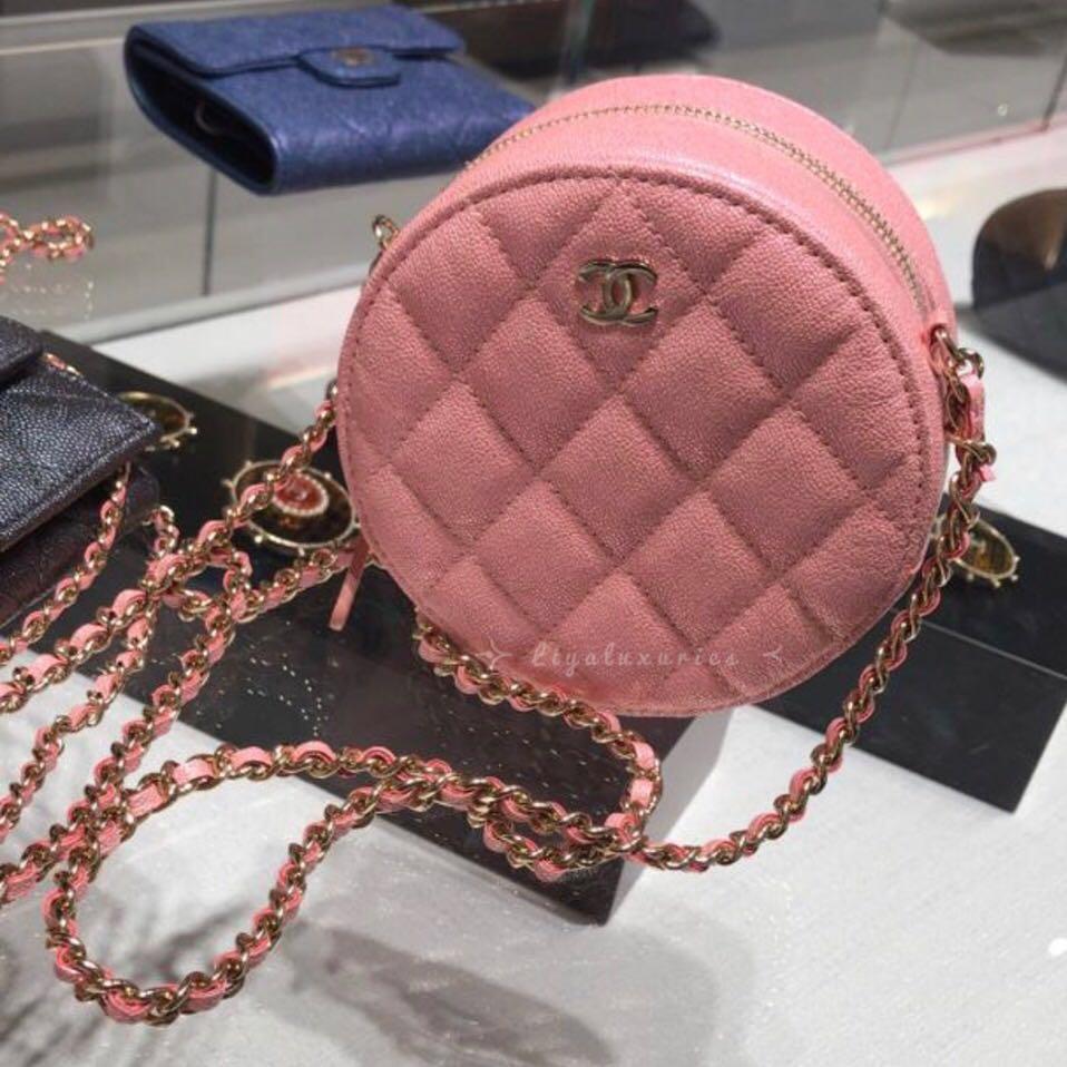 chanel round clutch with chain