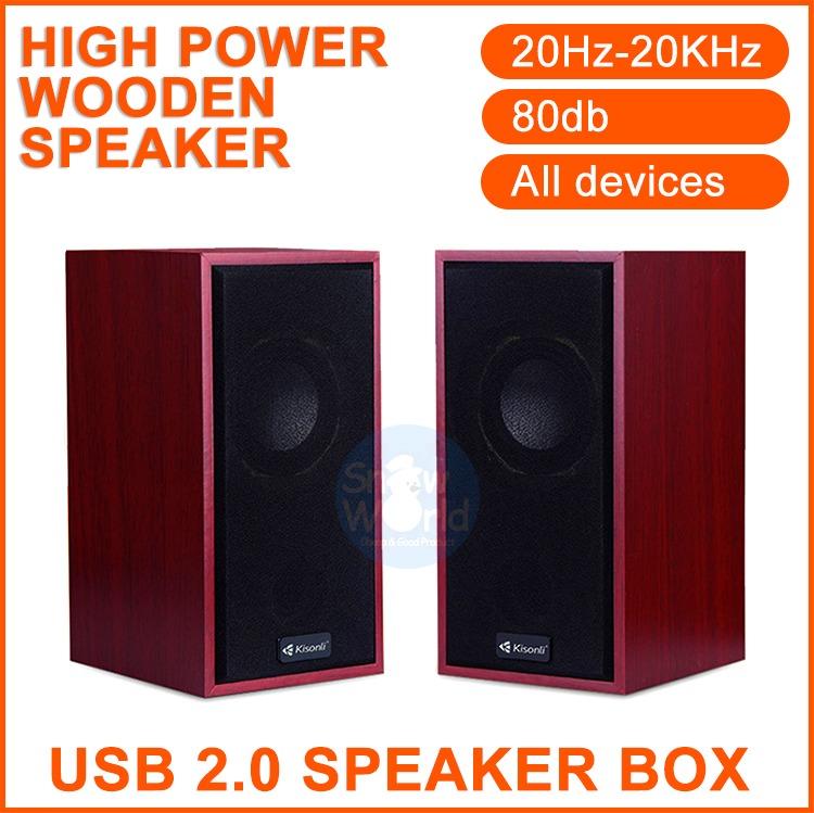 Clearance High Power Kisonli Wooden Usb 2 0 Multimedia Speaker For Mobile Laptop Desktop Tablet Mobile Phones Tablets Others On Carousell