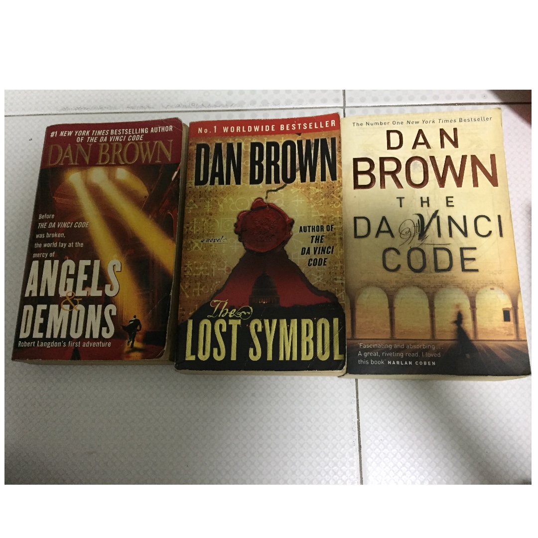 Dan Brown Books Angels Demons The Lost Symbol The Da Vinci Code Books Stationery Fiction On Carousell