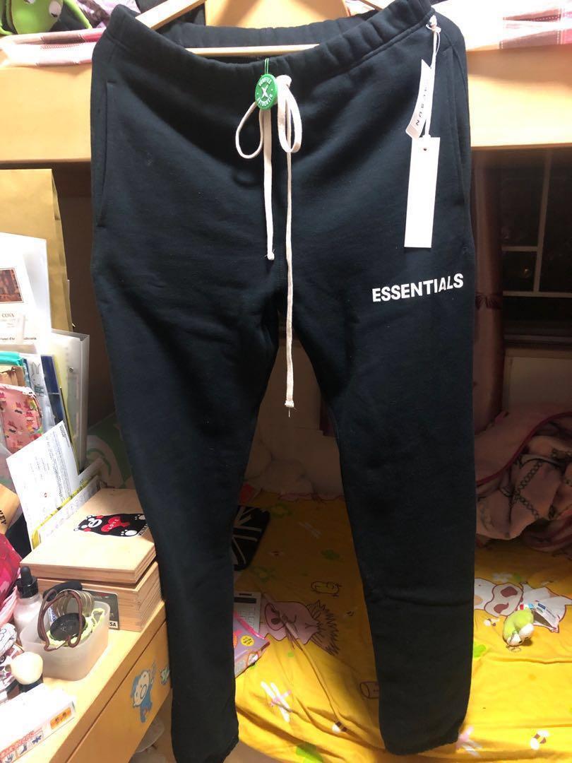 Fear of god essentials graphic sweatpants black (S size)細碼黑色