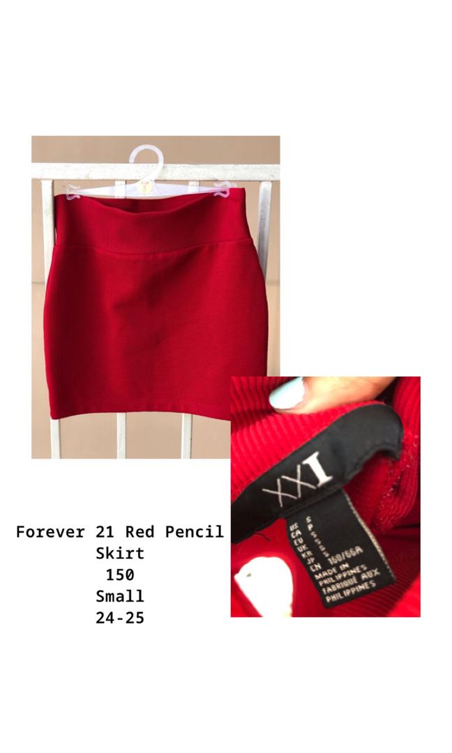 Forever 21 Red pencil skirt (Category: Skirts) located in Manila. Submitted by meanstuff (Listing ID 232026041, Image 1). Description: .