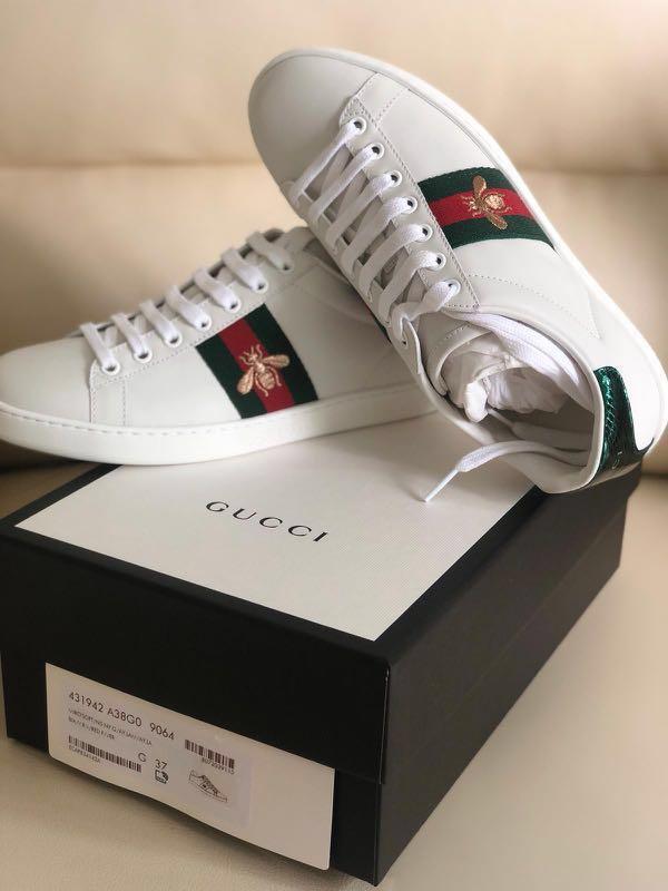 gucci bee embroidered sneakers