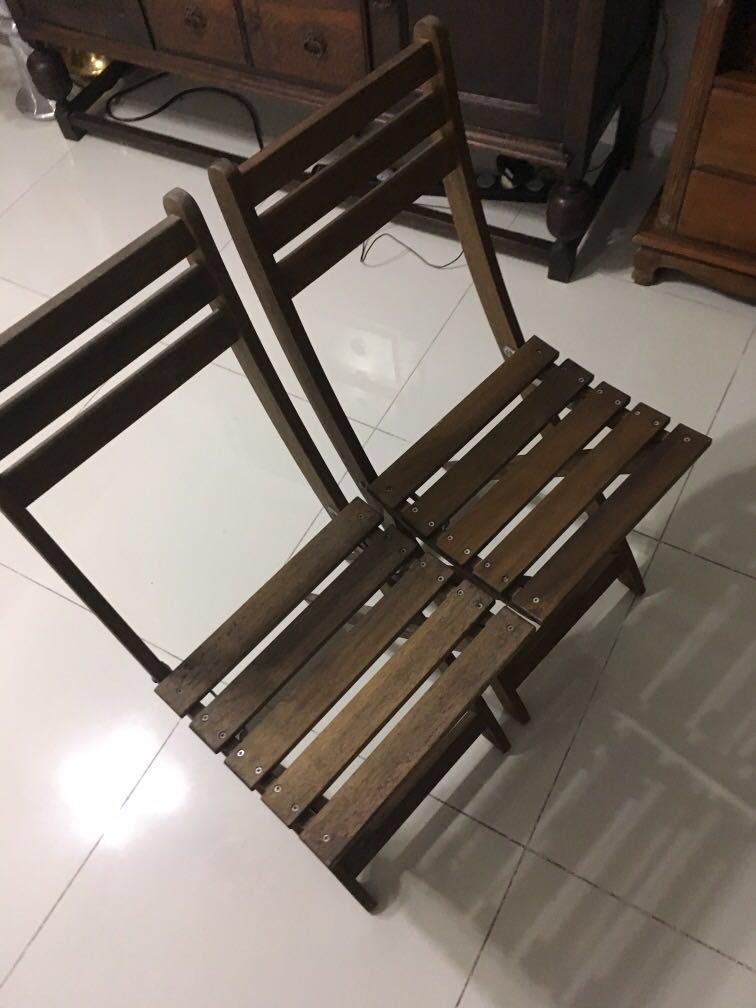 Ikea Applaro Outdoor Chairs Folding x2, Furniture & Home Living