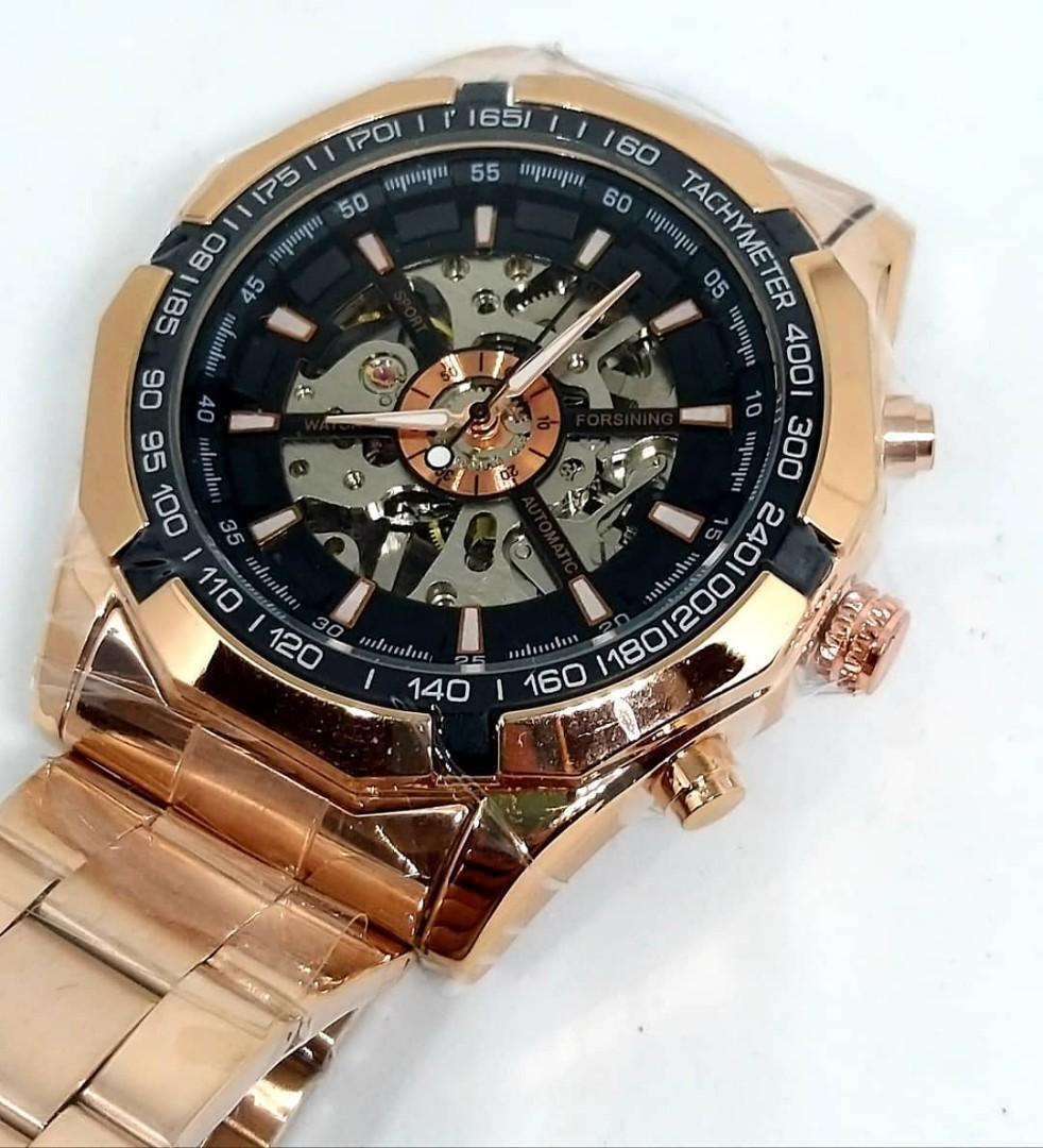 Jam tangan Forsining Gold Automatic Skeleton ORI