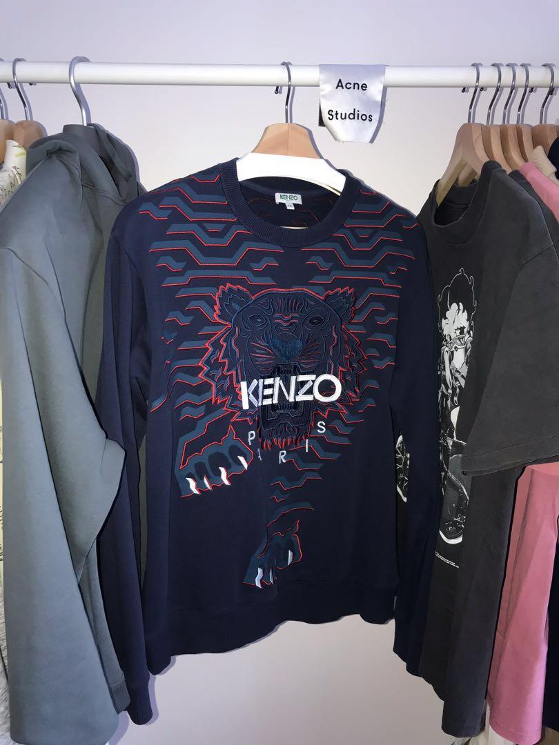 Kenzo Geo Tiger Sweatshirt Navy with 