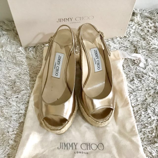 Lebaran Sale Jimmy Choo Espradile Wedge Bronze Women S Fashion