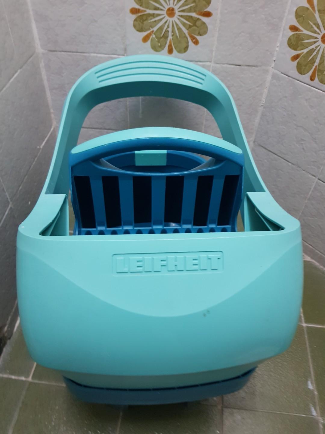 LeifheitProfi Mop and Bucket Set with Rollers, Turquoise