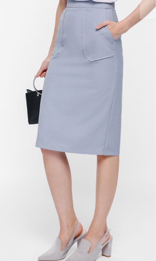 baby grey pencil skirt