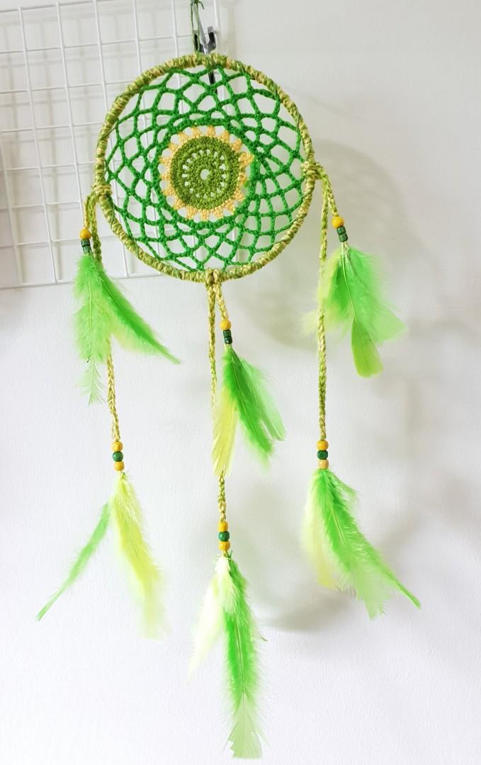 Mixed Yellow Green Original Handmade Dreamcatcher Design