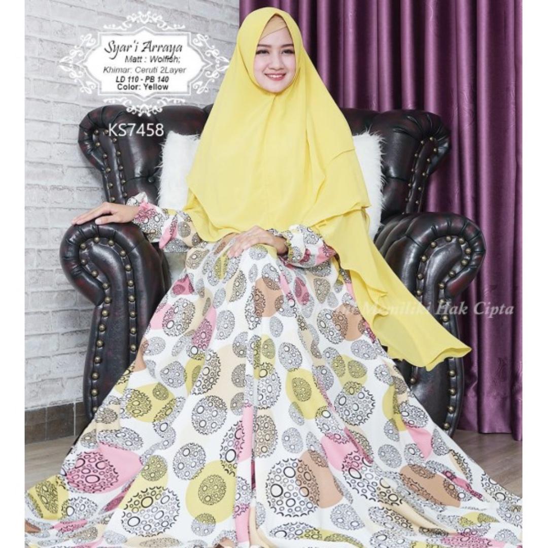 yellow muslimah dress