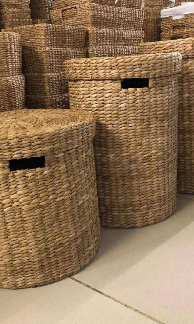 Native Hampers/Baskets (Category: Storage Boxes & Baskets) located in Las Pinas. Submitted by chelhq (Listing ID 232006295, Image 3). Description: HAMPERS - RECTANGULAR 16"x20"x12" - P990 16"x20"x12" with cover - 1,380 19"x19"x19.5" with cover - 1,450 (no lining) HAMPERS - ROUND 17"x19" with katsa lining - 950 17"x19" with katsa lining and cover - 1,340.