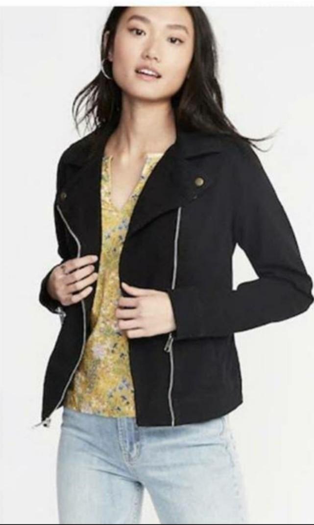 NEW BARU OLD NAVY Twill Moto Jacket Black Jaket Hitam Old