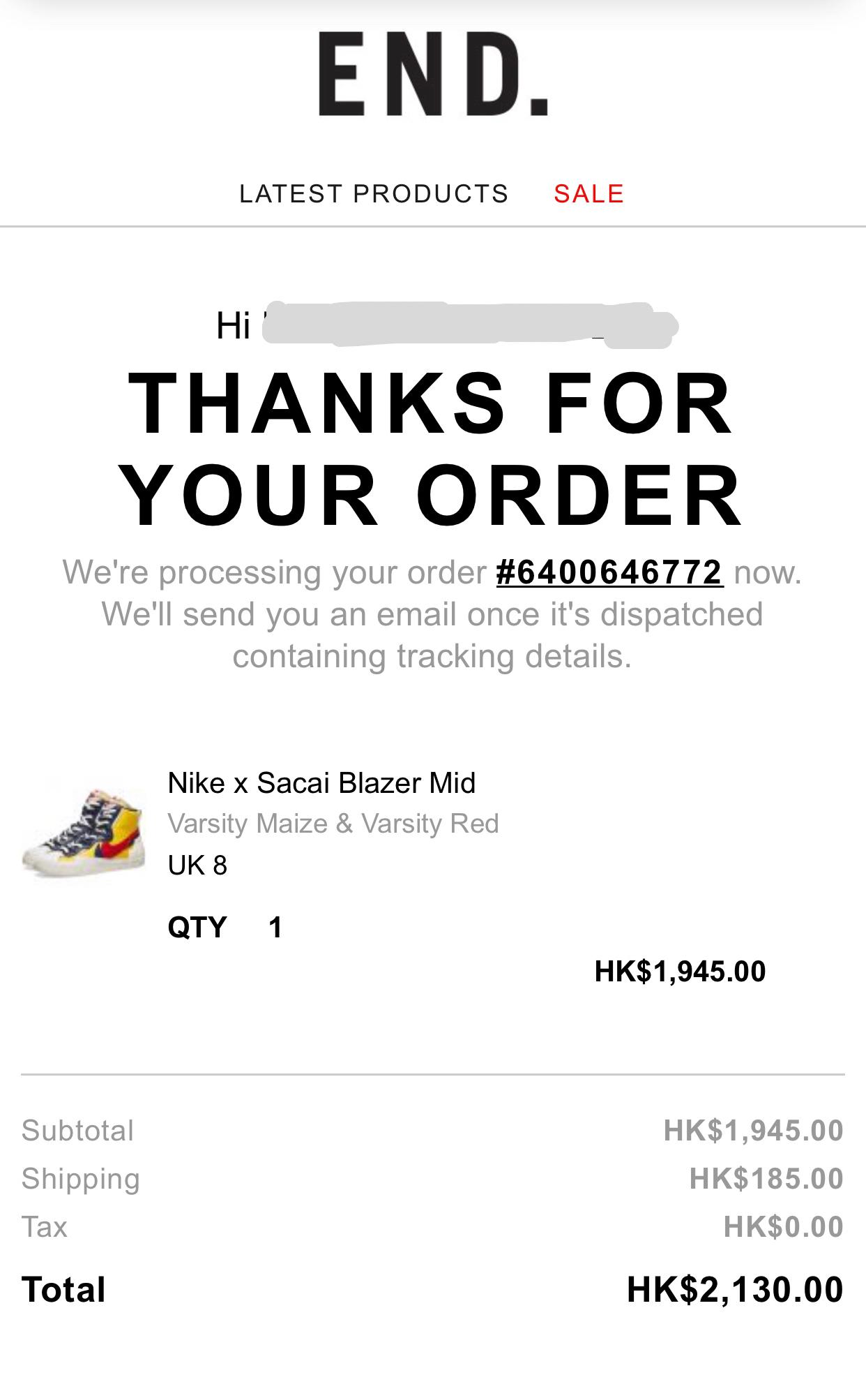 Nike x sacai end clothing sale
