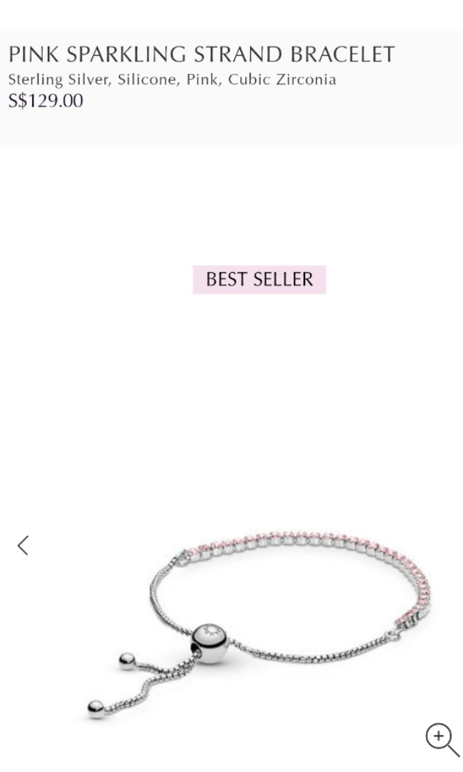 Pandora pink sparkling deals strand bracelet