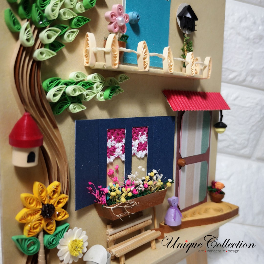 [PERSONALIZED GIFTS] 3D Paper Quilling Garden Panel, Hobbies & Toys