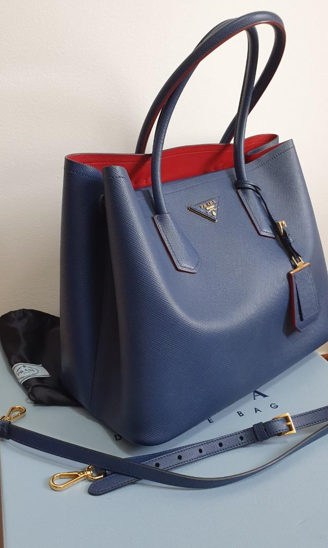 Saffiano Cuir Double Bag Blue (Bluette)