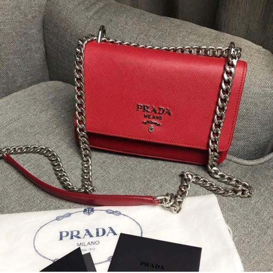 prada saffiano chain bag