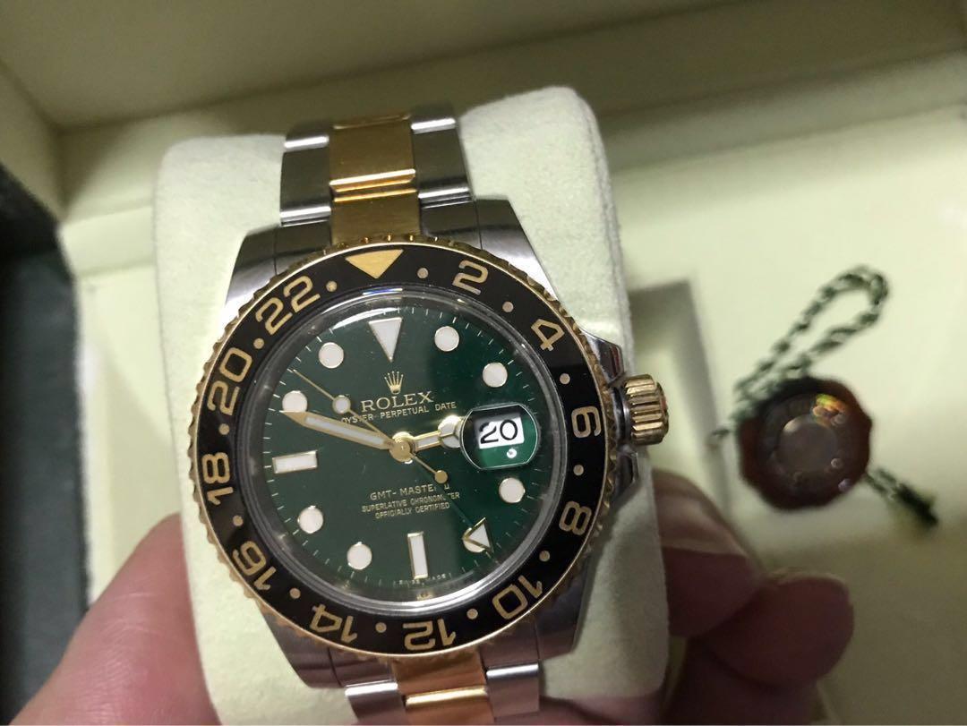 Gold rolex green face new arrivals