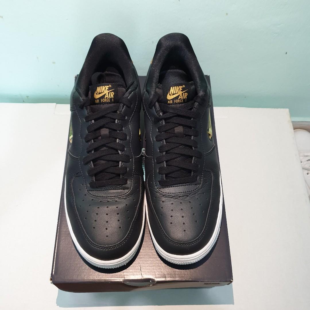 Air force 1 jewel black gold sale