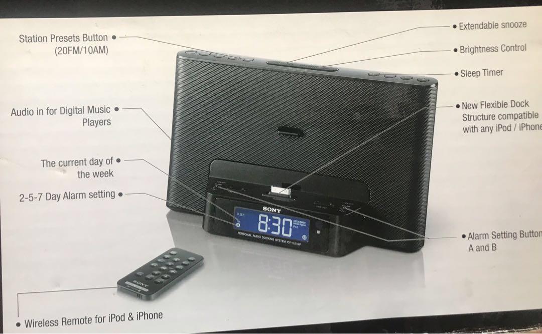 SONY Personal Audio Docking System ICFDS15iP for older