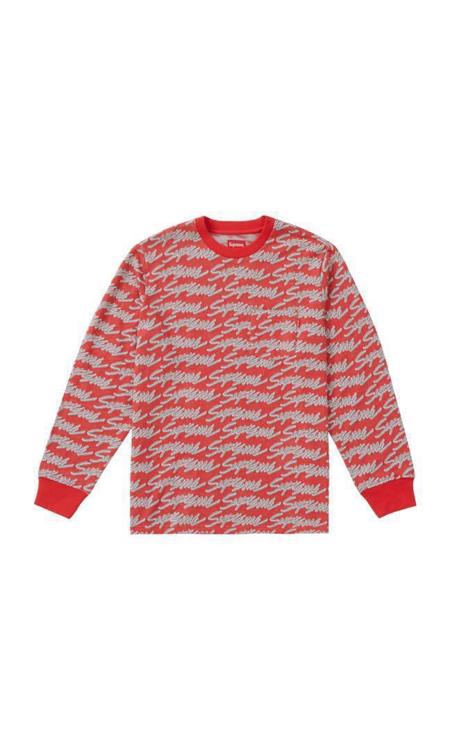 supreme signature script logo tee