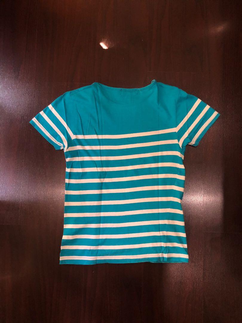 Topman Aqua Striped Shirt (Category: Tshirts & Polo Shirts ) located in Marikina City. Submitted by lienonerom (Listing ID 232015776, Image 2). Description: Condition: 8.5-9/10 Issues: slight signs of wear at the back neck area Preferred meetups: Marikina, Cubao, and Sta. Lucia areas.