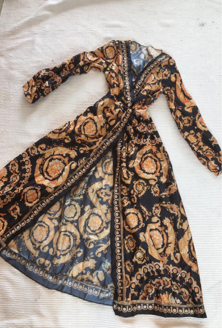 Versace inspired maxi silk dress