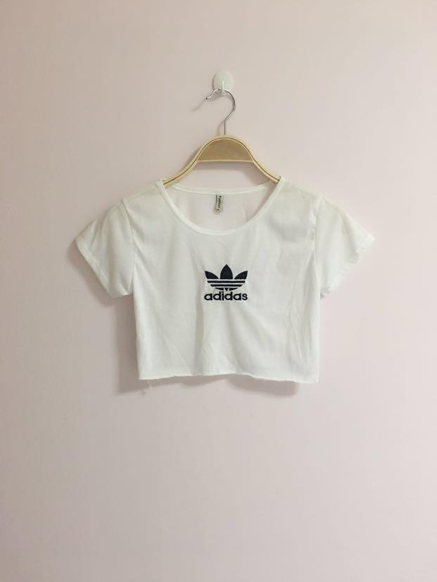 white adidas crop