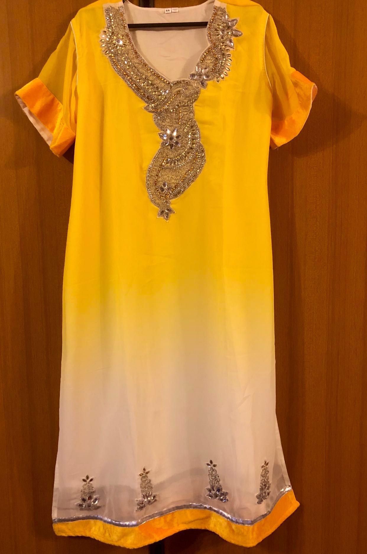 white and yellow punjabi suit