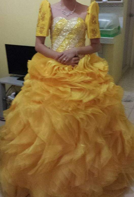 yellow debut gown