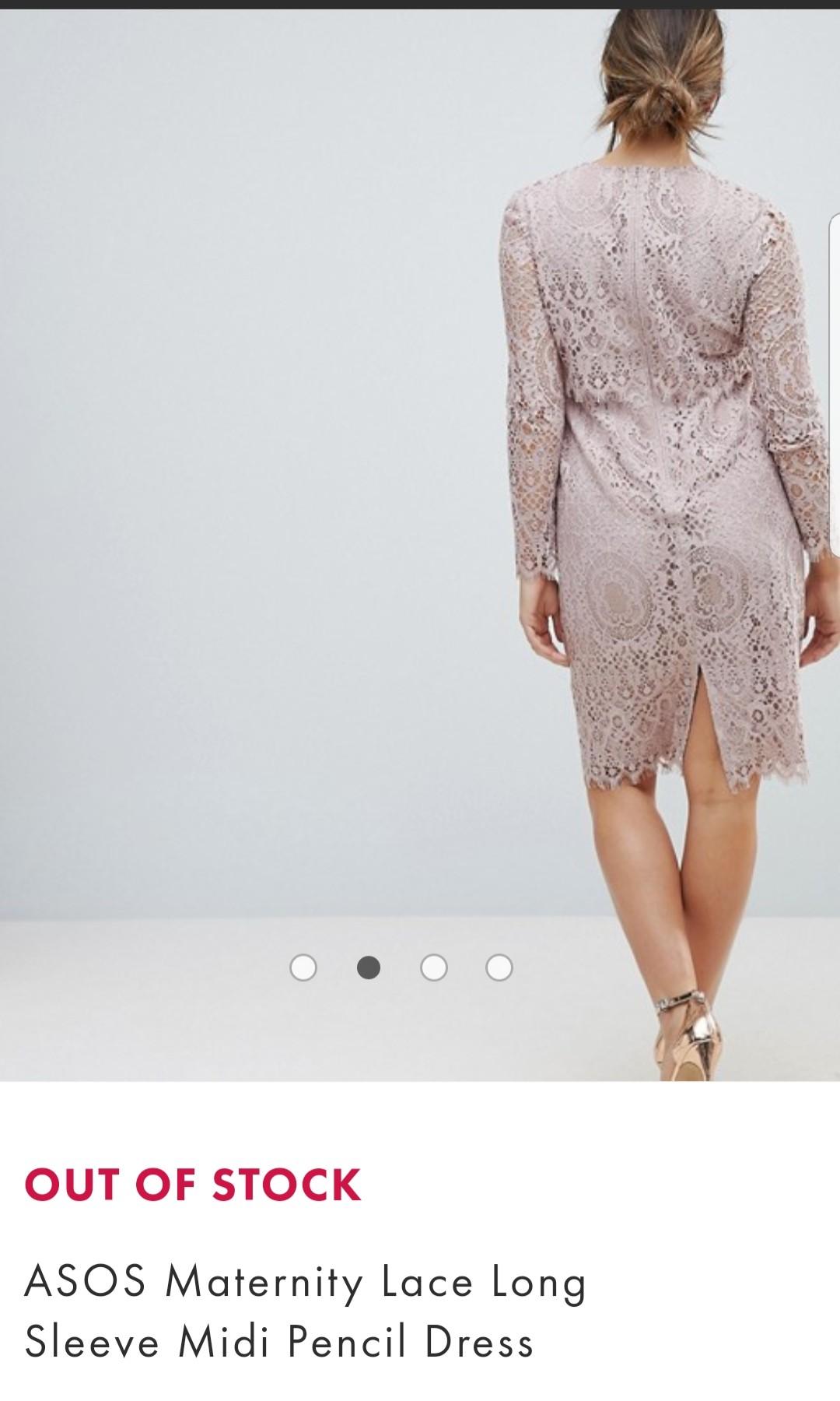 ASOS Maternity Lace Long Sleeve Midi Pencil Dress Women s Fashion Muslimah Fashion Dresses on Carousell