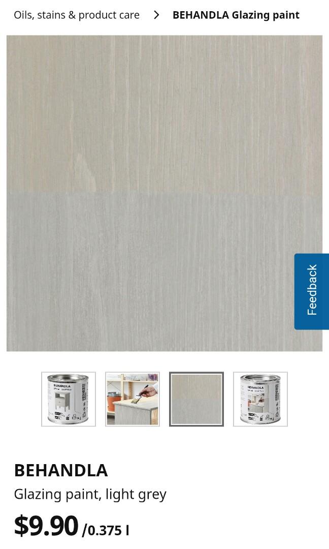 IKEA Behandla Glazing Paint light grey, Furniture & Home Living