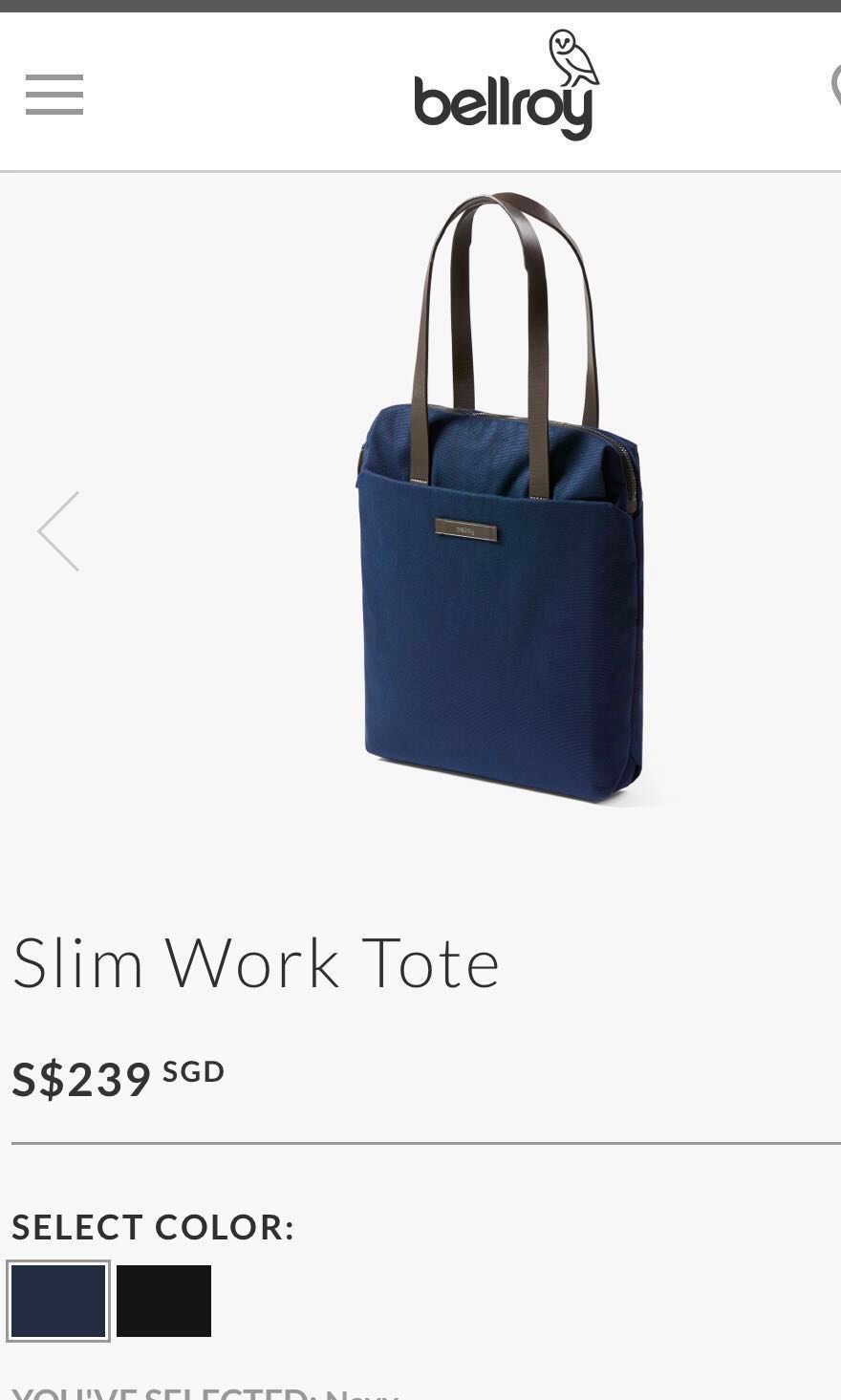 bellroy slim tote