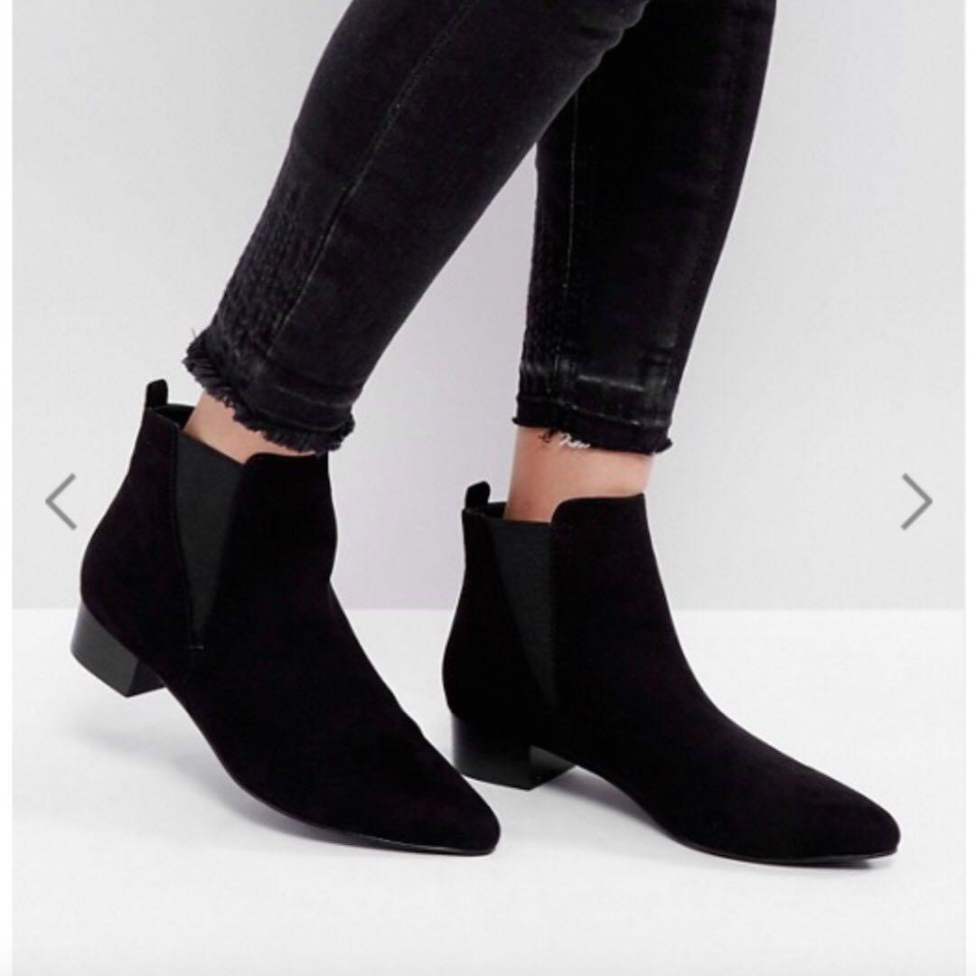 Black Ankle Boots, Women's Fashion 