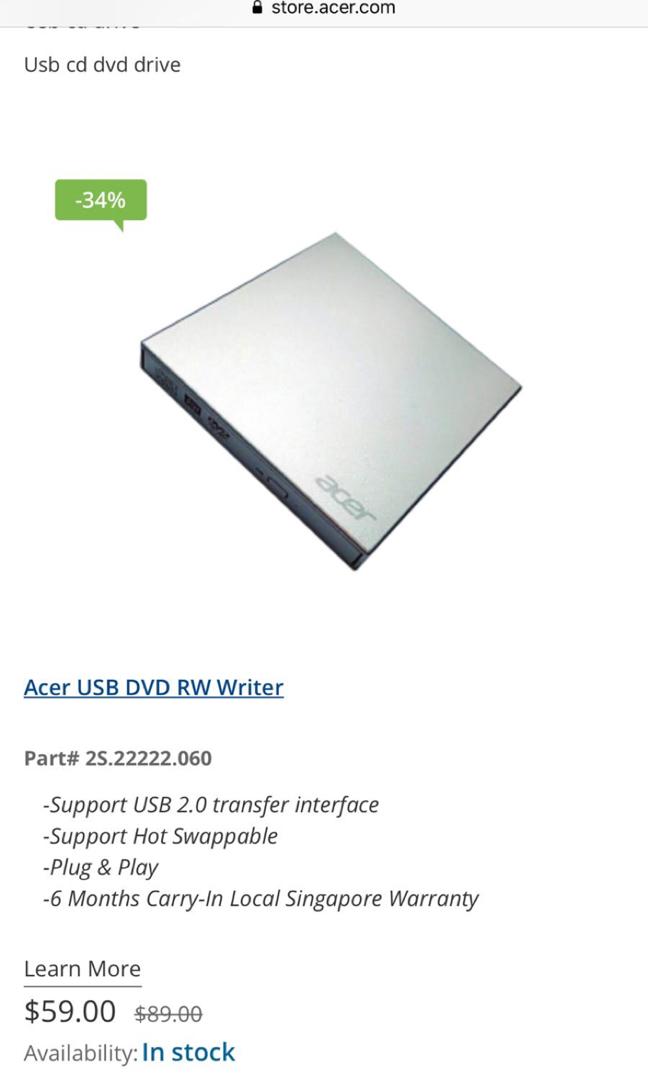 Cd reader (Category: Laptops & Notebooks) located in Singapore. Submitted by someone1121 (Listing ID 232224582, Image 1). Description: Hey guys we are selling a cd reader that can fit almost any laptop you name. Price can be nego and it is brand new in box totally unopened as it was given as a gift .