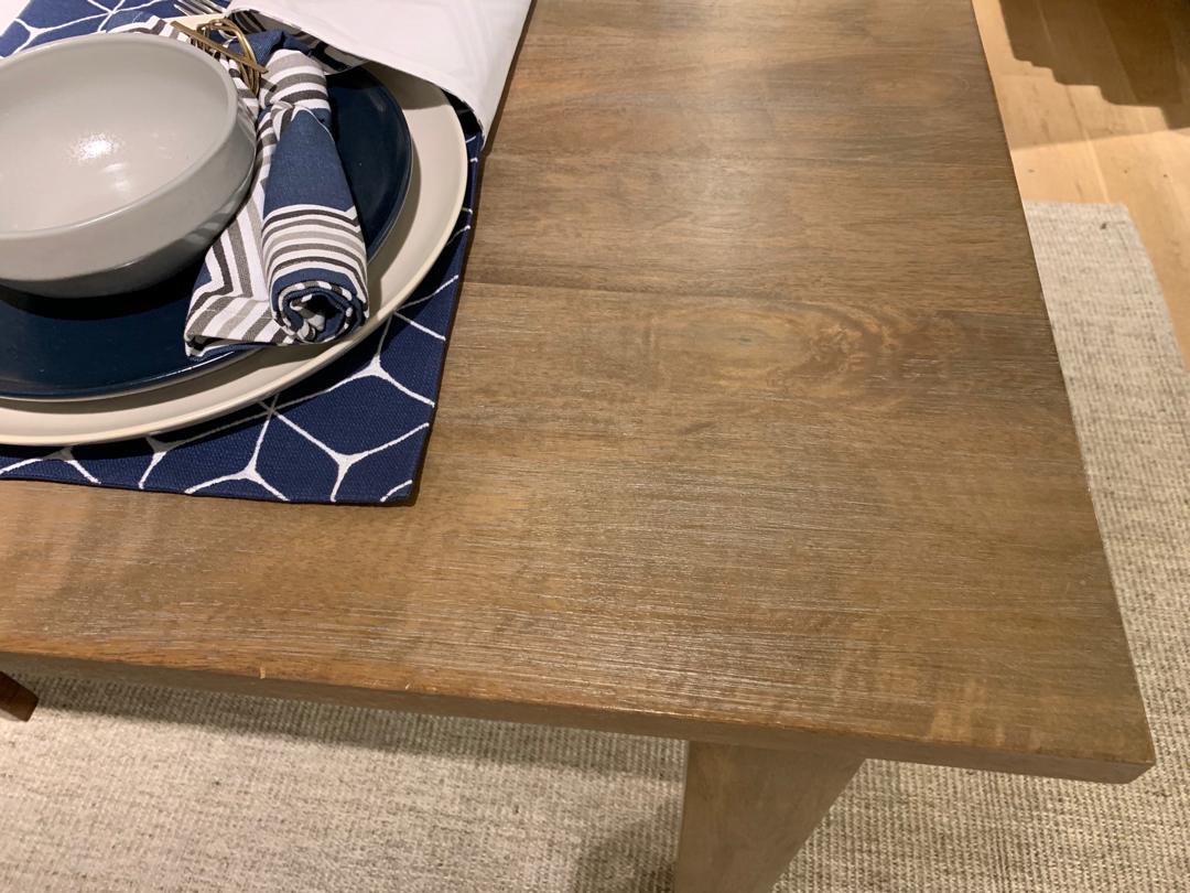 Crate and Barrel Basque Grey Wash 65 Dining Table