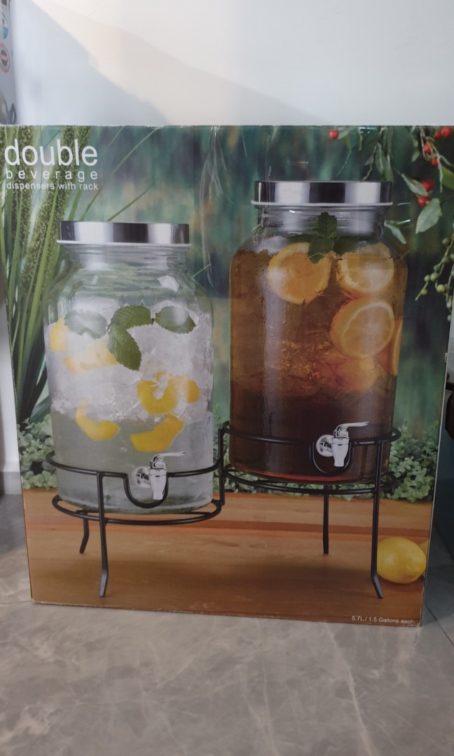 Double beverage dispensers with rack, TV & Home Appliances, Kitchen