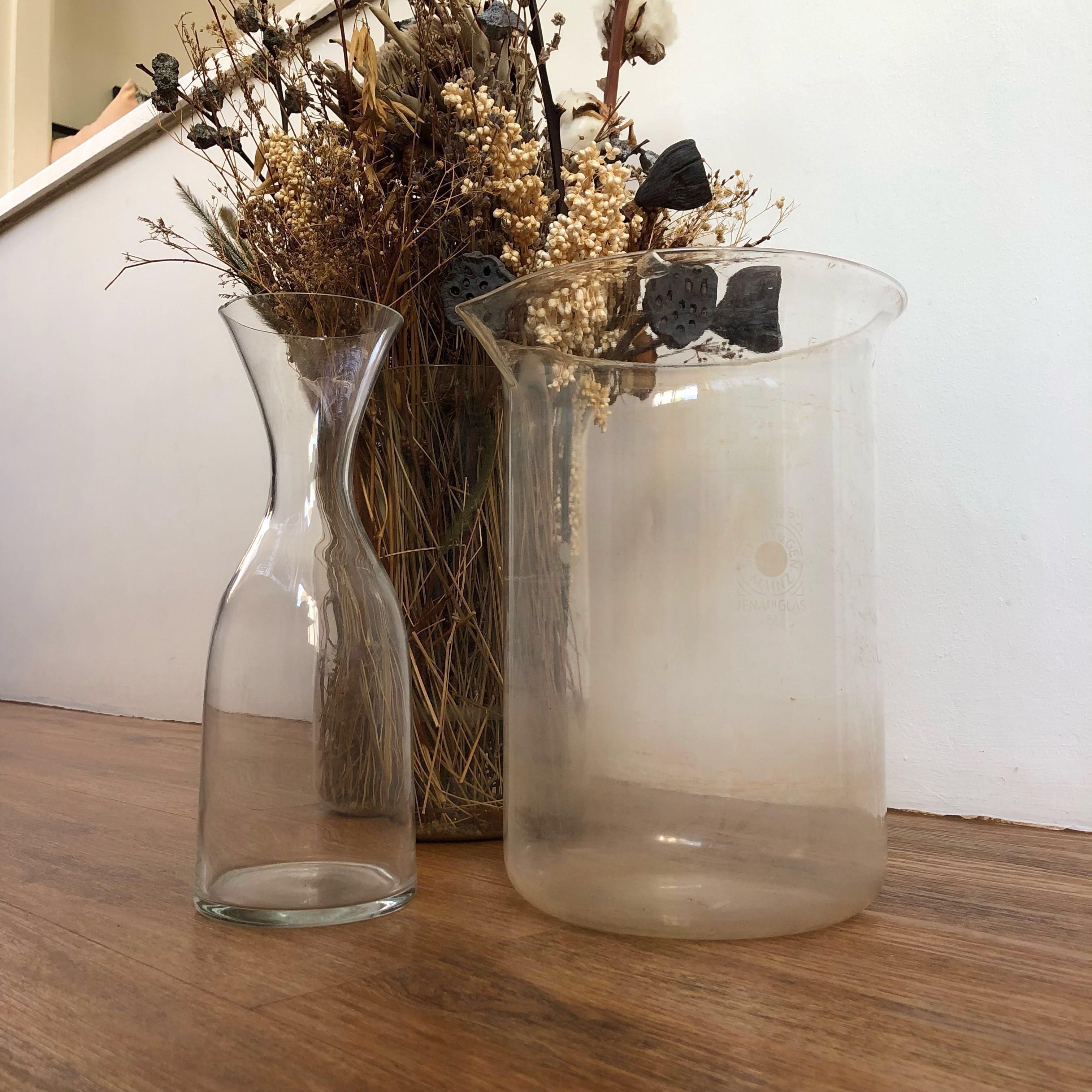 Glass Vase Flower Plant Beaker Planter Gardening Pots