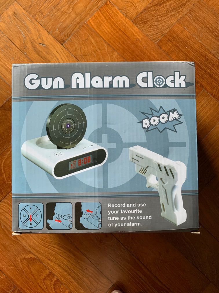Gun Alarm Clock, Furniture & Home Living, Home Decor, Clocks on Carousell