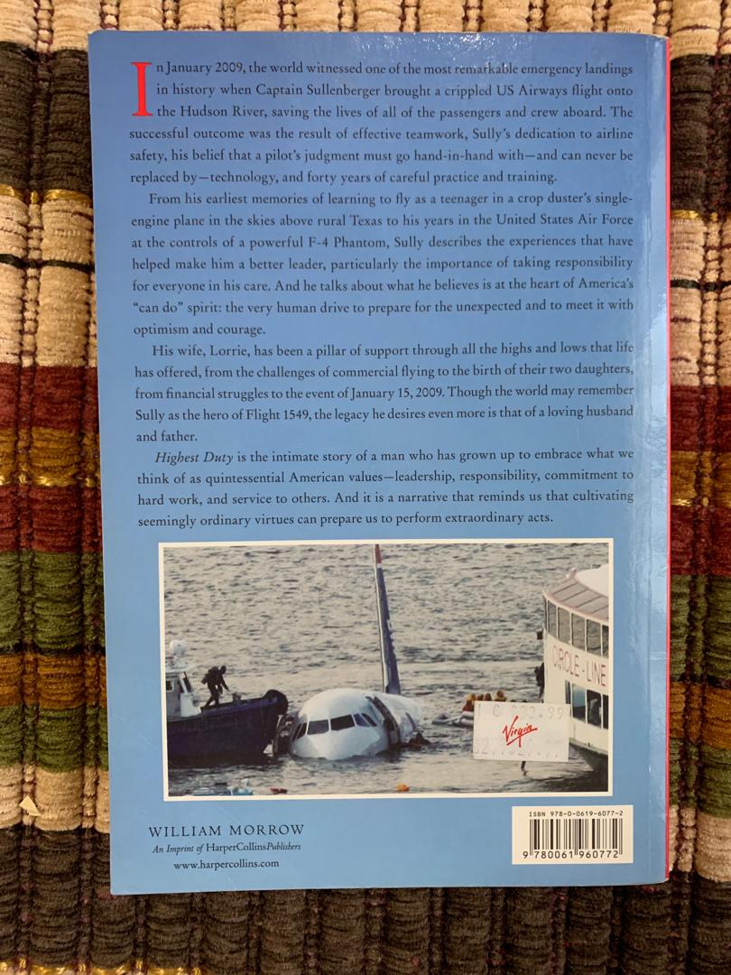 Highest Duty by Jeffrey Zaslow SULLY (Category: Storybooks) located in Marikina City. Submitted by beebadobea (Listing ID 232184265, Image 1). Description: Bn condition.. never got to read.. bdo/bpi dep.