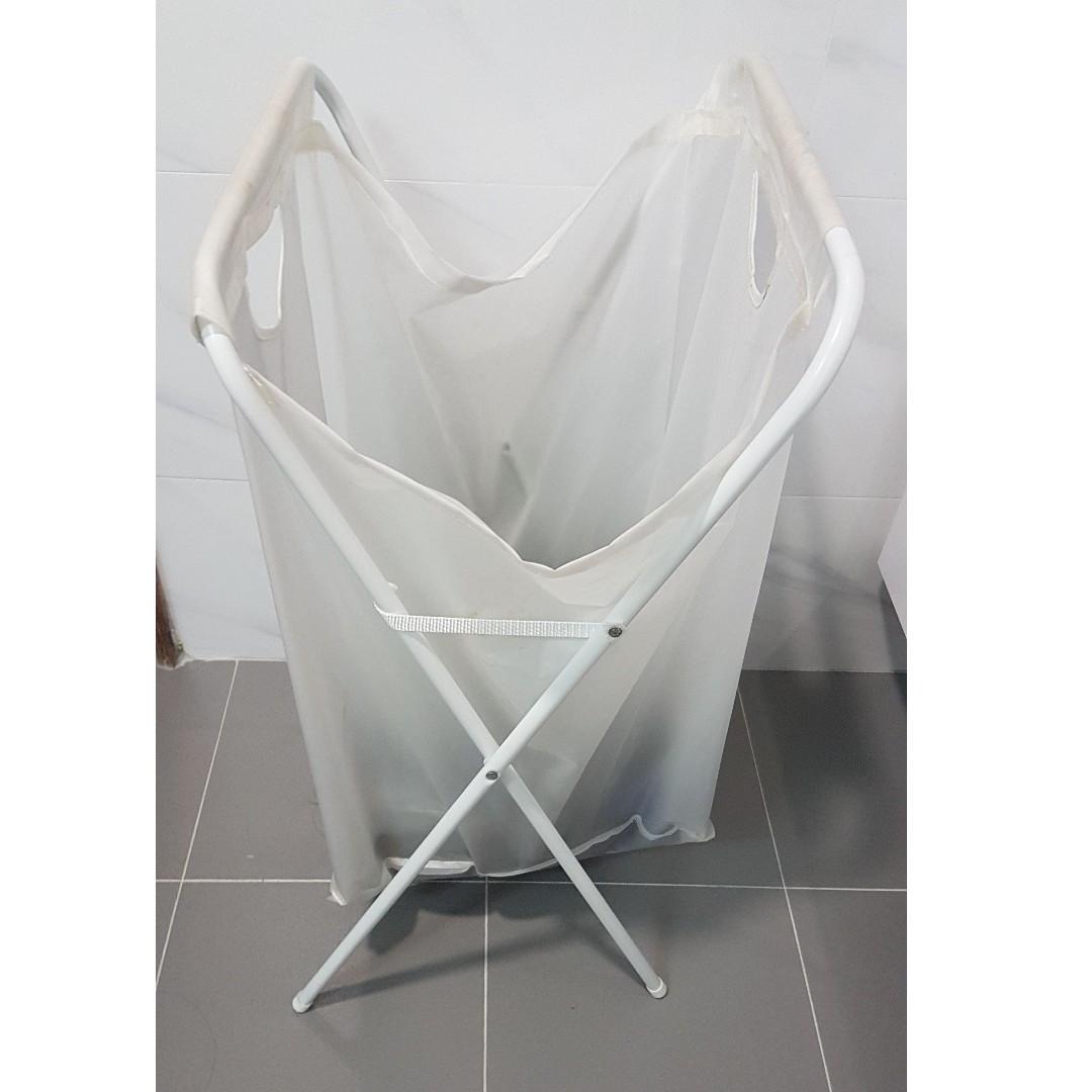 IKEA JÄLL Laundry bag with stand, White, 18 gallon BRAND NEW