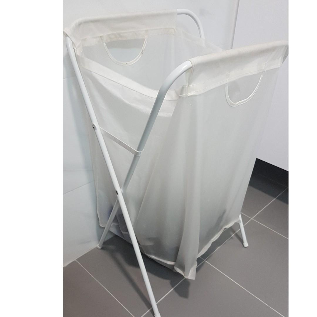 JÄLL Laundry bag with stand, white, 13 gallon - IKEA