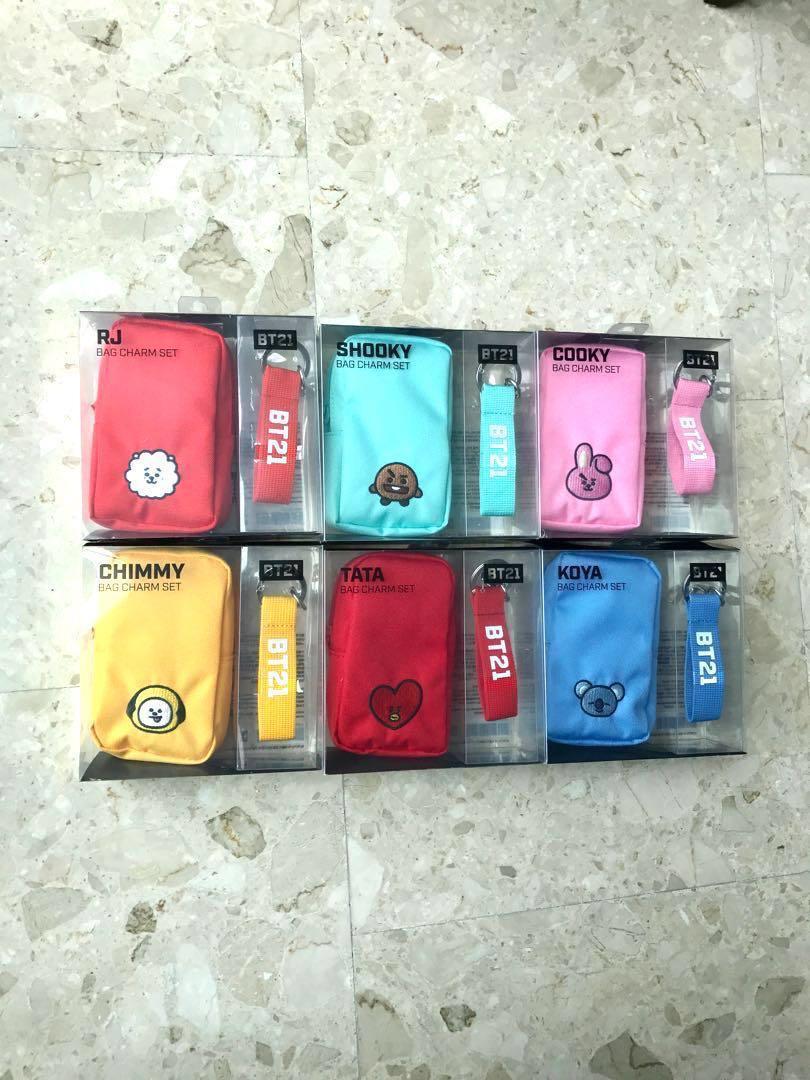 Instock Bt21 Bag Charm Set Entertainment K Wave On Carousell